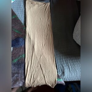 Indah tan long ribbed skirt